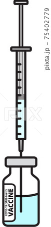 Coronavirus Covid-19 vaccine bottle and syringe 75402779
