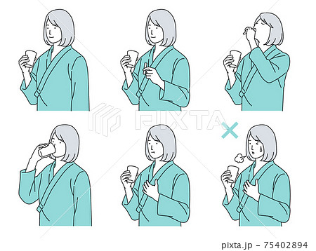 人物イラスト 胃部X線 バリウム検査 女性 シンプル 人物イラスト 胃部X線 バリウム検査 女性 シンプル 75402894