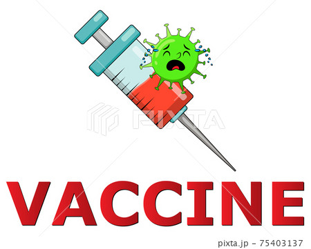 Vaccination concept with virus character. 75403137