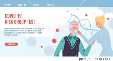 Flat cartoon patient doctor characters,PCR test,coronavirus prevention vector illustration concept Flat cartoon patient doctor characters,PCR test,coronavirus prevention vector illustration concept 75403494