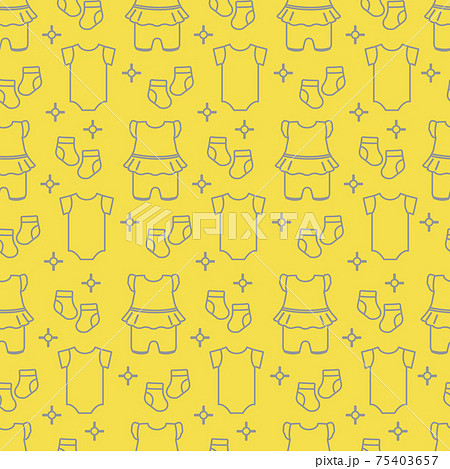 Seamless pattern with baby clothes. 75403657