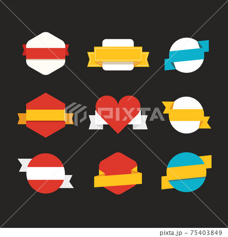 Different labels template isolated on dark background Different labels template isolated on dark background 75403849