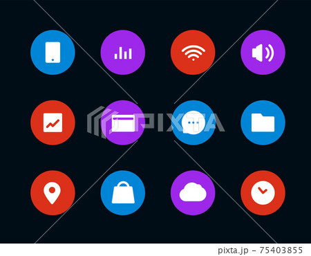 Vector set of minimalistic interface icons Vector set of minimalistic interface icons 75403855