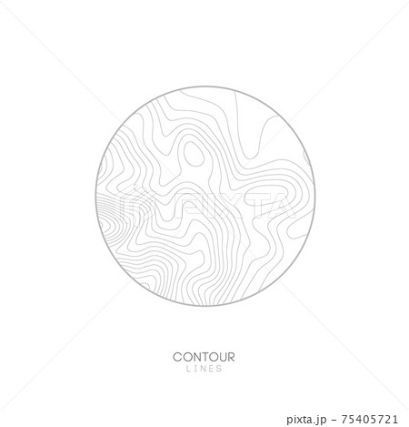 White Topographic map circle logo concept.Topo map elevation lines. Contour vector abstract vector illustration. White Topographic map circle logo concept.Topo map elevation lines. Contour vector abstract vector illustration. 75405721