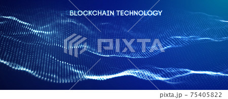 Blockchain technology background. Cryptocurrency fintech block chain network and programming concept. Abstract Segwit. 75405822