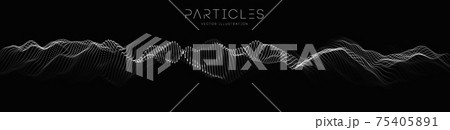 Data network wave. Music particle abstract tech...のイラスト素材 [75405891 ...