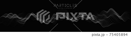 Particle wave music abstract tech background....のイラスト素材 [75405894] - PIXTA