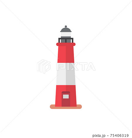 Red and white lighthouse. 75406319