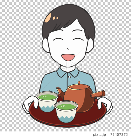 A smiling tea maker 75407273