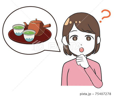お茶&急須について考える 女性 お茶&急須について考える 女性 75407278