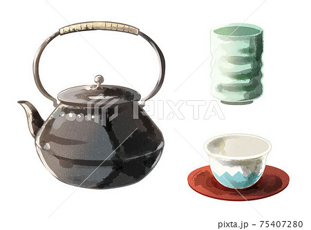 南部鉄器　急須　水彩風 75407280