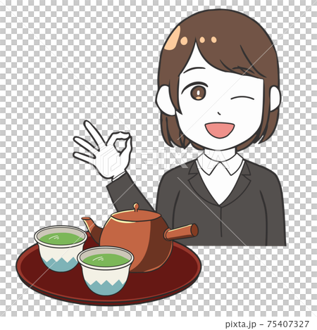 公司茶禮儀OK標誌女性 75407327