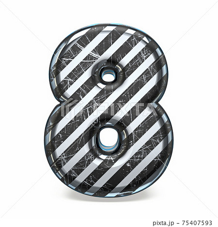 Striped steel black scratched font Number 8 EIGHT 3D Striped steel black scratched font Number 8 EIGHT 3D 75407593