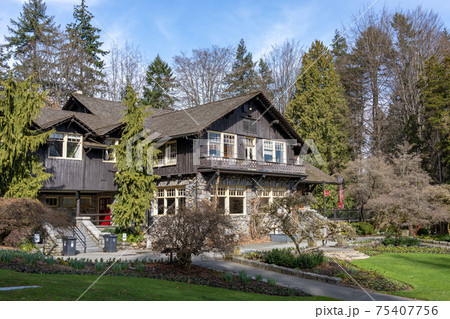 Stanley Park Pavilion, the oldest heritage building in Stanley Park. Vancouver, Canada 75407756