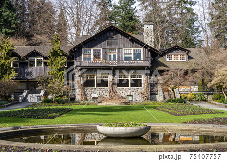 Stanley Park Pavilion, the oldest heritage building in Stanley Park. Vancouver, Canada 75407757