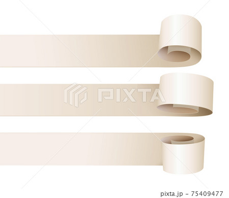 White paper curl. Vector illustration. Isolated on white background. Set 75409477