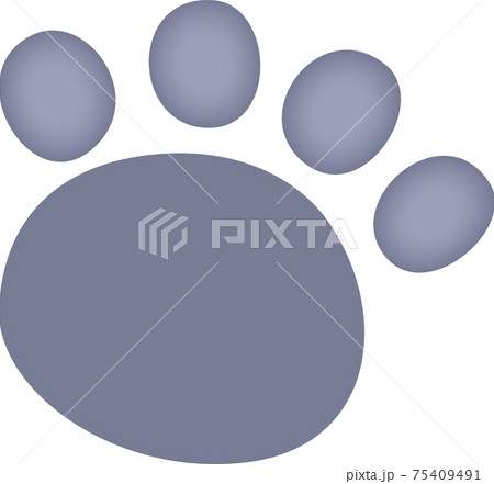 グレーの動物の足跡　水彩画風 75409491