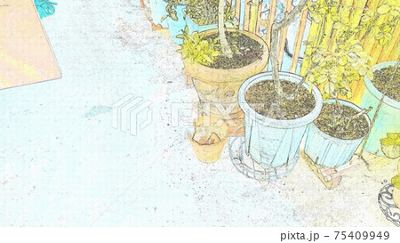 ガーデニング　イラスト風　 75409949