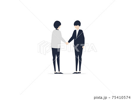 握手する2人の男性のイラスト素材 75410574