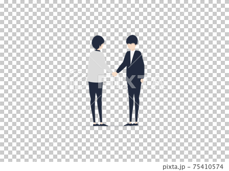 握手する2人の男性のイラスト素材 75410574