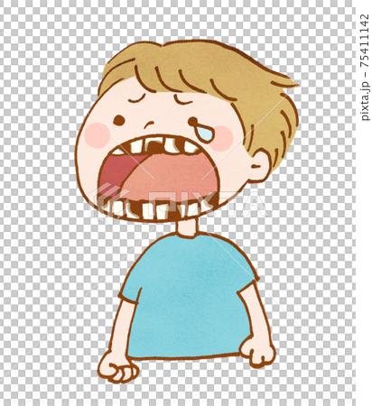 一個有蛀牙的男孩的插圖 75411142