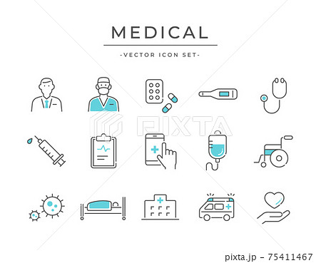 医療 メディカルのアイコンセットのイラスト素材