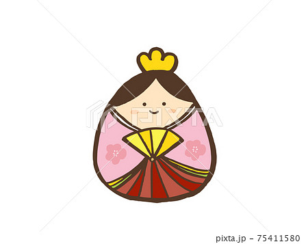 かわいいお雛様ひな祭り/手描きイラスト素材A かわいいお雛様ひな祭り/手描きイラスト素材A 75411580