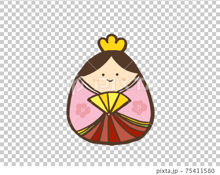 かわいいお雛様ひな祭り/手描きイラスト素材A かわいいお雛様ひな祭り/手描きイラスト素材A 75411580
