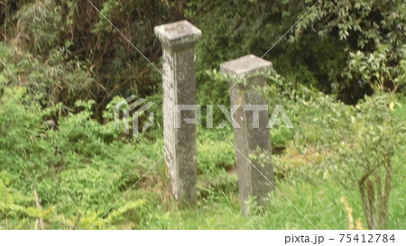 草むらの上に聳える西洋風の遺跡 熊本県上益城郡山都町 75412784