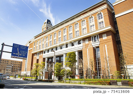 二条駅周辺　千本通りの風景 75413606