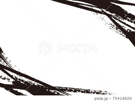 和柄筆フレーム1のイラスト素材 和柄筆フレーム1のイラスト素材