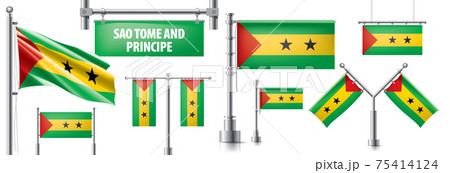 Vector set of the national flag of Sao Tome and Principe 75414124