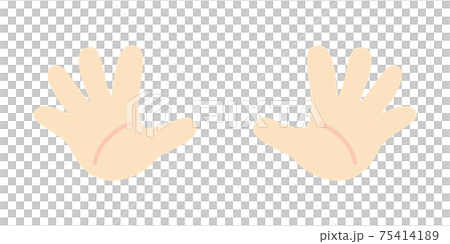 Illustration image instructing to stop with the palm of your hand 75414189