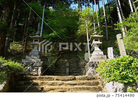 高山不動尊本堂正面の階段／高貴山常楽院（埼玉県飯能市） 75414490