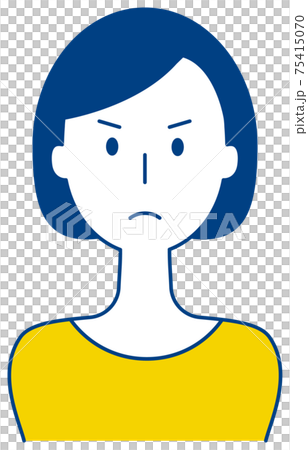 一個女人帶著憤怒的表情的矢量圖 75415070