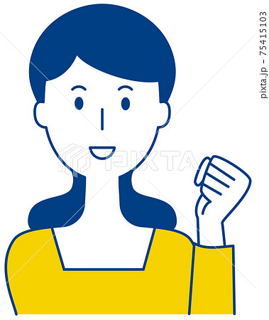 ガッツポーズで励ます女性のベクターイラストのイラスト素材 ガッツポーズで励ます女性のベクターイラストのイラスト素材