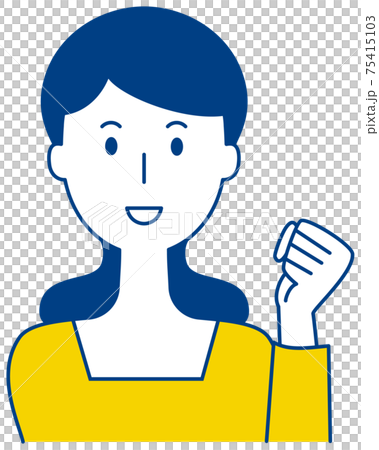 Vector illustration of a woman encouraging with a guts pose 75415103