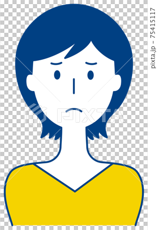 困った表情をする女性のベクターイラスト 困った表情をする女性のベクターイラスト 75415117