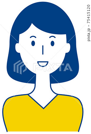 笑顔の女性のベクターイラスト 75415120