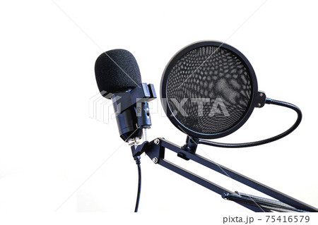 Microphone Studio For Music Record and speaker for broadcast. Microphone Studio For Music Record and speaker for broadcast. 75416579