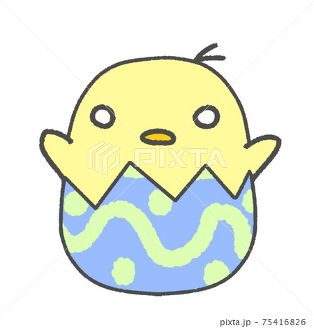Popで可愛いひよこのイースターエッグのイラスト素材