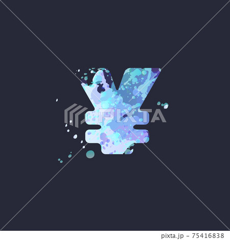 Special symbol yen sign Winter season frost design 75416838