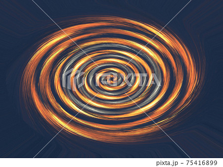 宇宙のブラックホールに光が吸い込まれるイメージイラストのイラスト素材