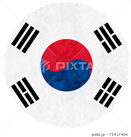 韓国　 国旗　水彩　アイコン 75417404