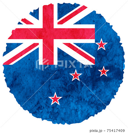 ニュージーランド　 国旗　水彩　アイコン