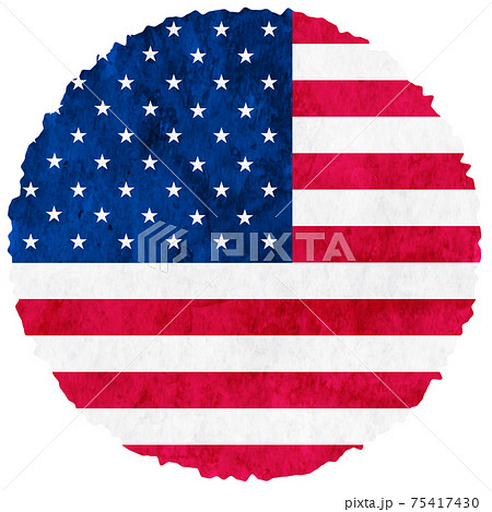 アメリカ合衆国　 国旗　水彩　アイコン