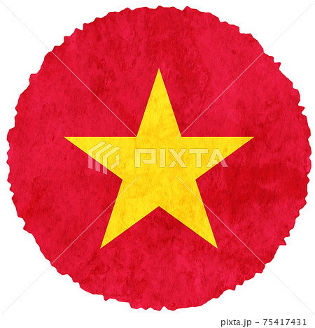 ベトナム　 国旗　水彩　アイコン