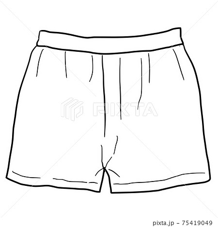 シンプルなトランクスの線画イラスト シンプルなトランクスの線画イラスト 75419049