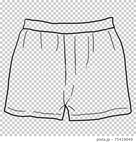シンプルなトランクスの線画イラスト シンプルなトランクスの線画イラスト 75419049