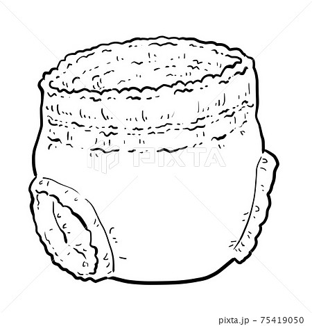 シンプルなオムツの線画イラスト 75419050